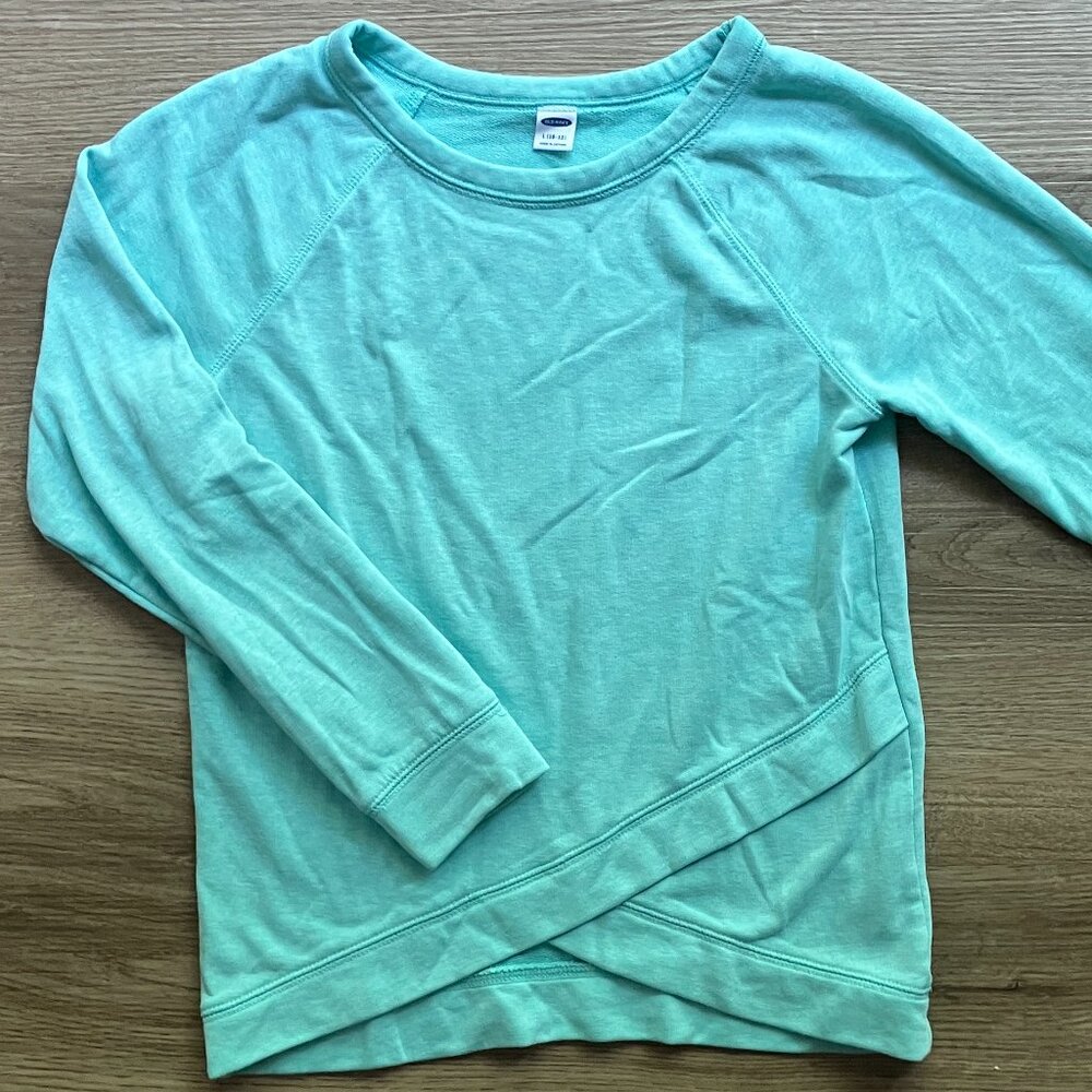 10/12 Old Navy Girls Turquoise Faux Wrap Sweatshirt